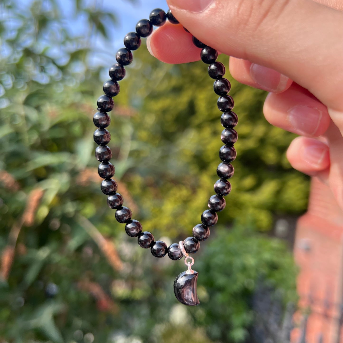 Hypersthene beaded bracelet - 5.4mm