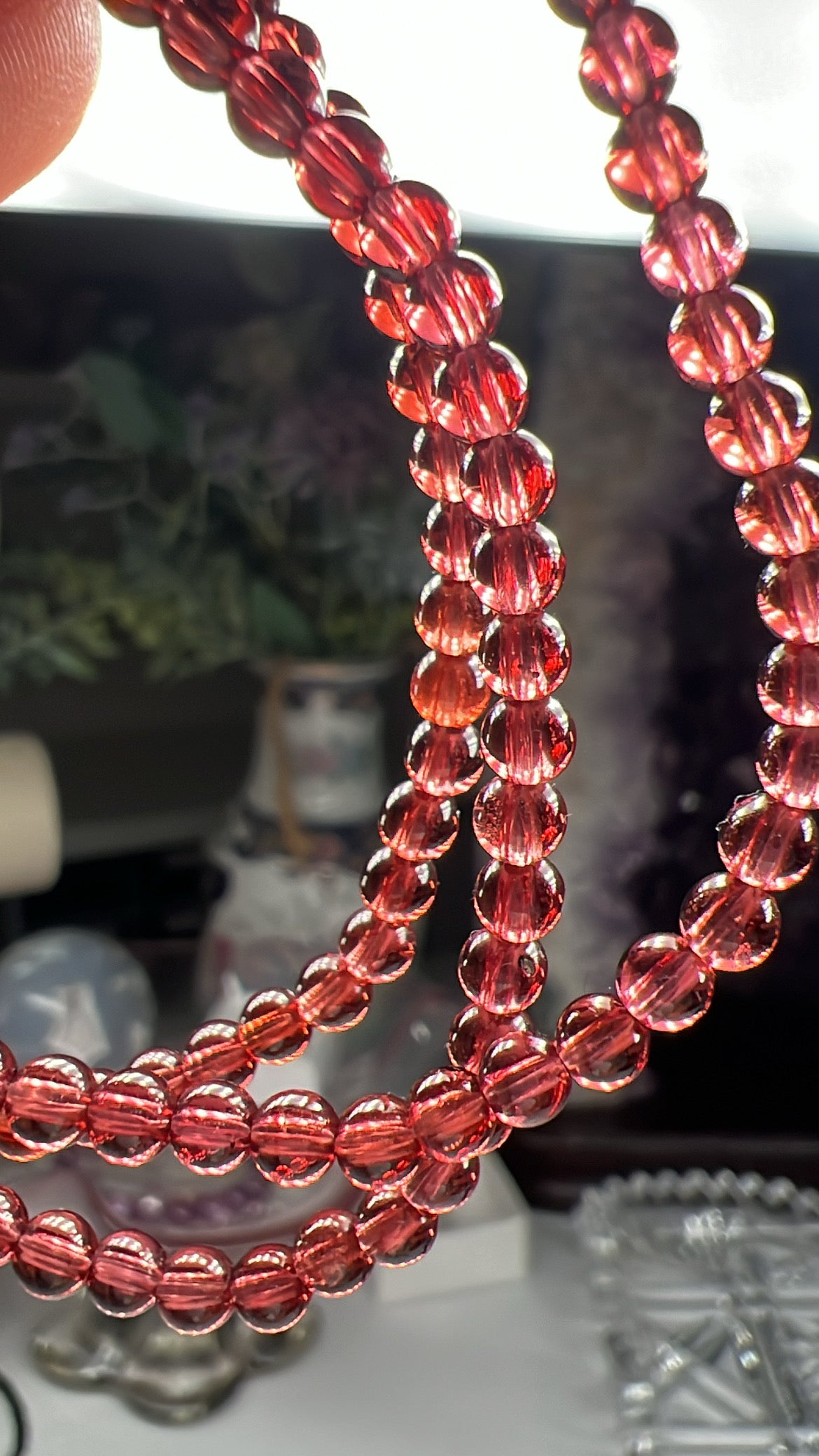 Garnet Natural crystal beaded bracelet - 3.5mm