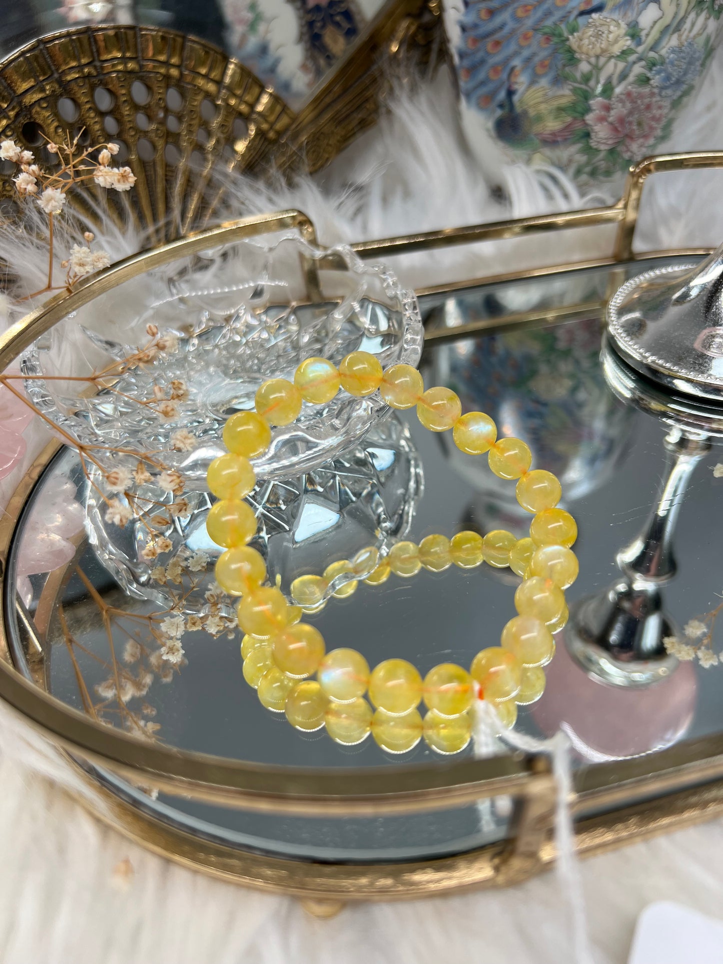 Natural Yellow Andesine 8.5mm bracelet