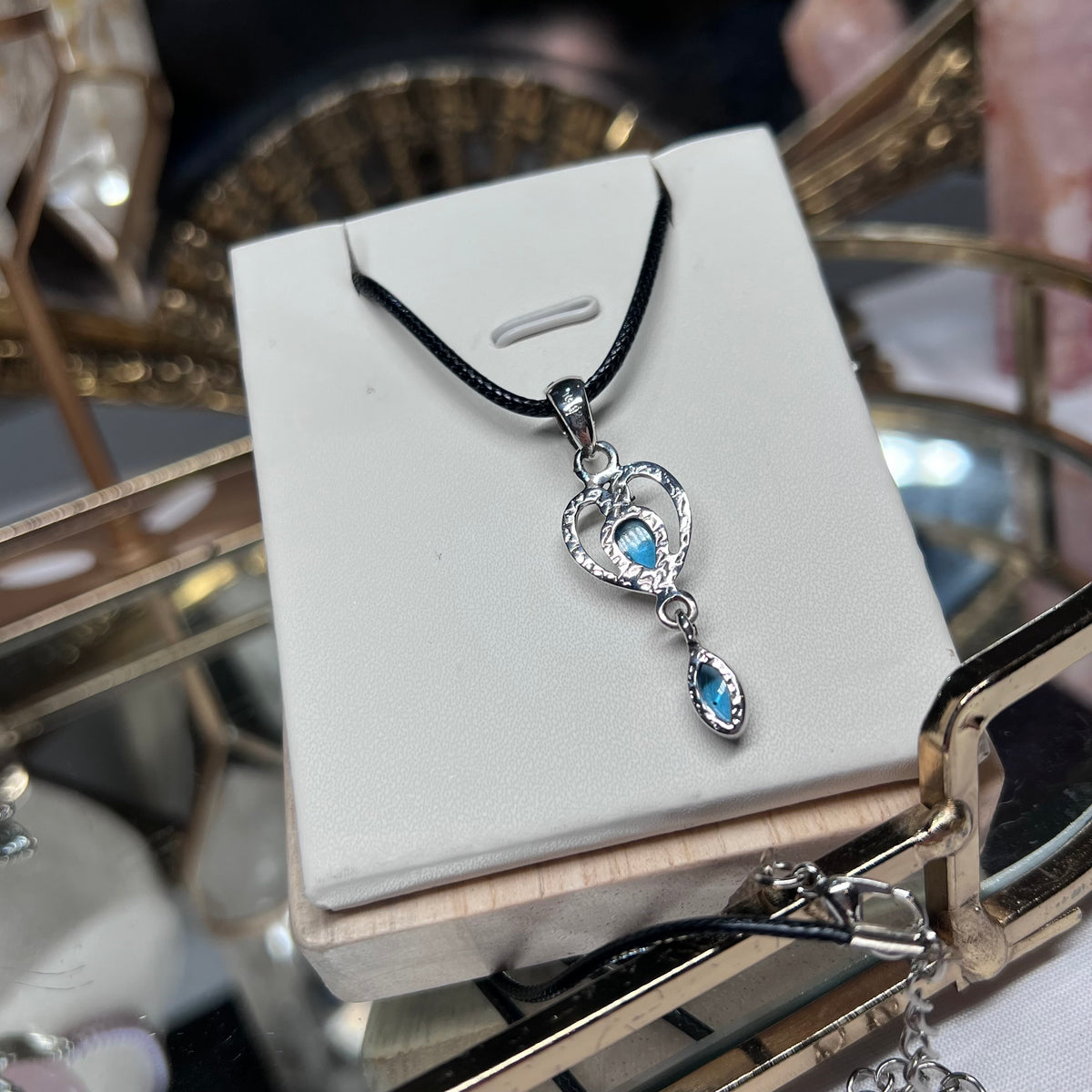 Swiss Blue Topaz pendant - 925 silver