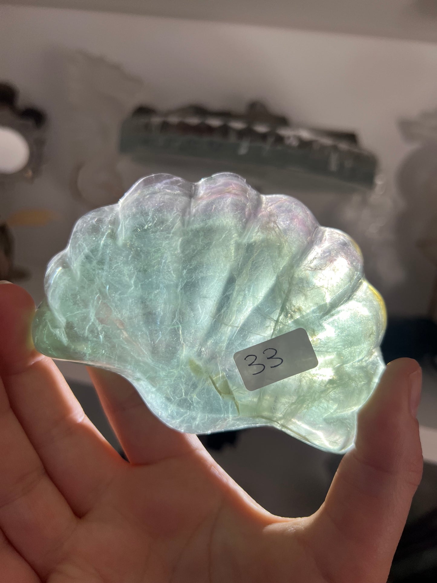 Fluorite shell dish