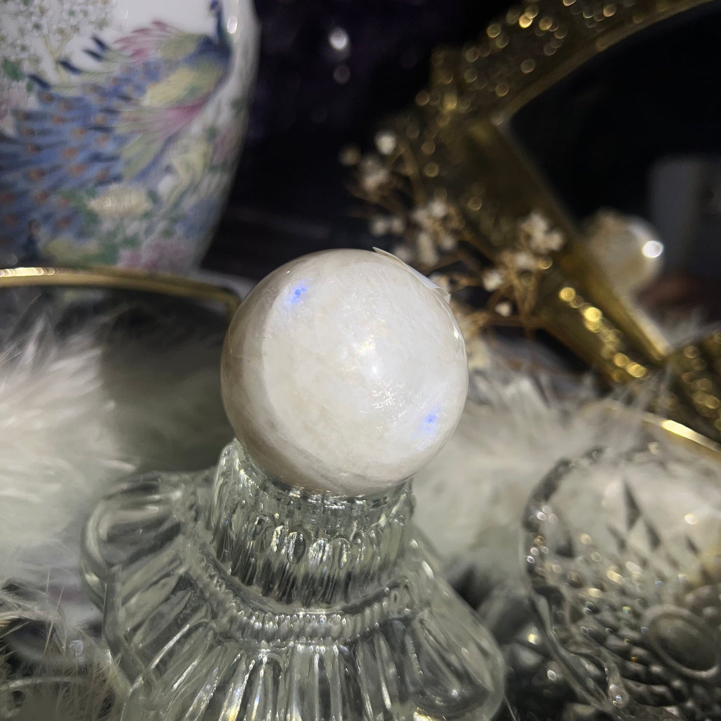 Belemorite moonstone sunstone sphere #A