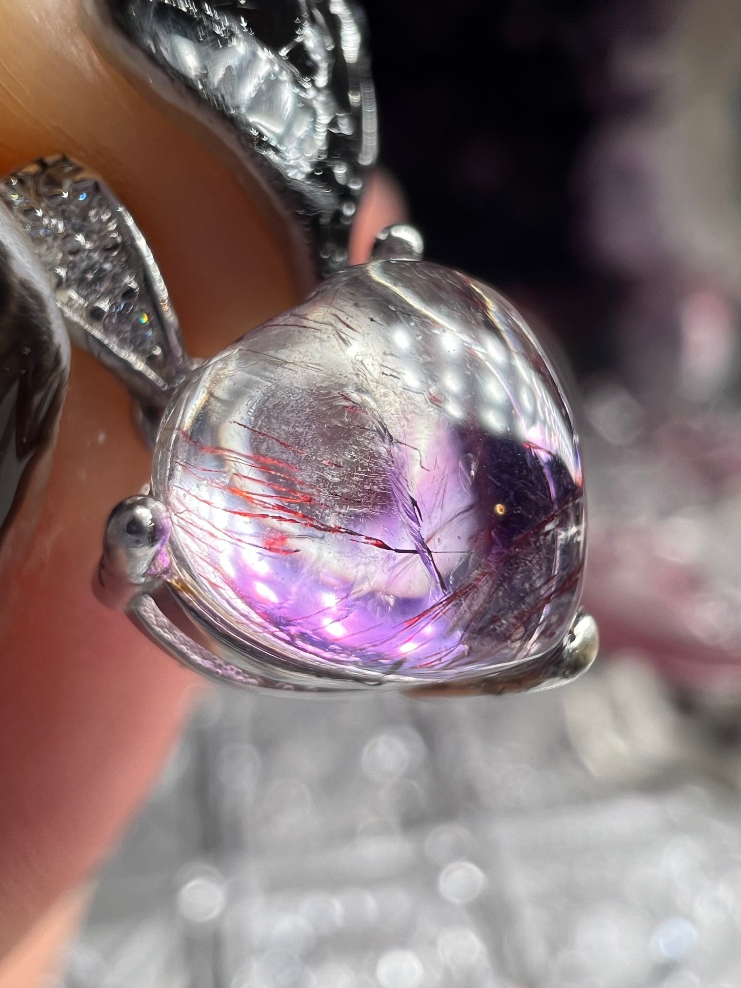 Super 7 925silver heart pendant