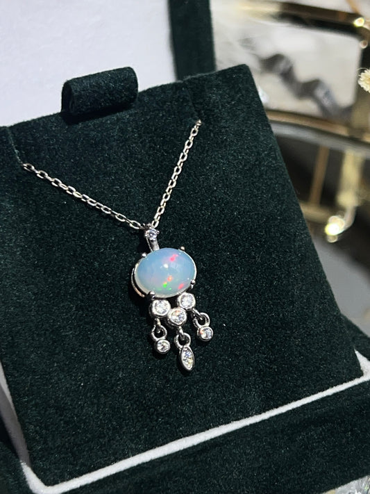 Ethiopian opal dreamcatcher 925silver pendant