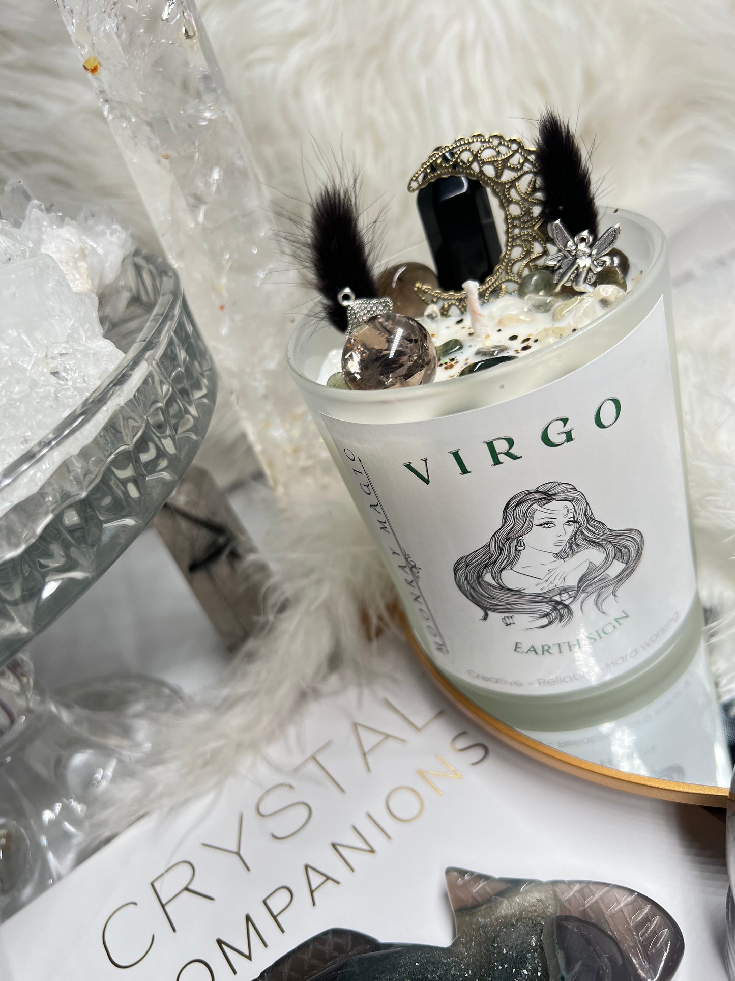 Virgo crystal candle