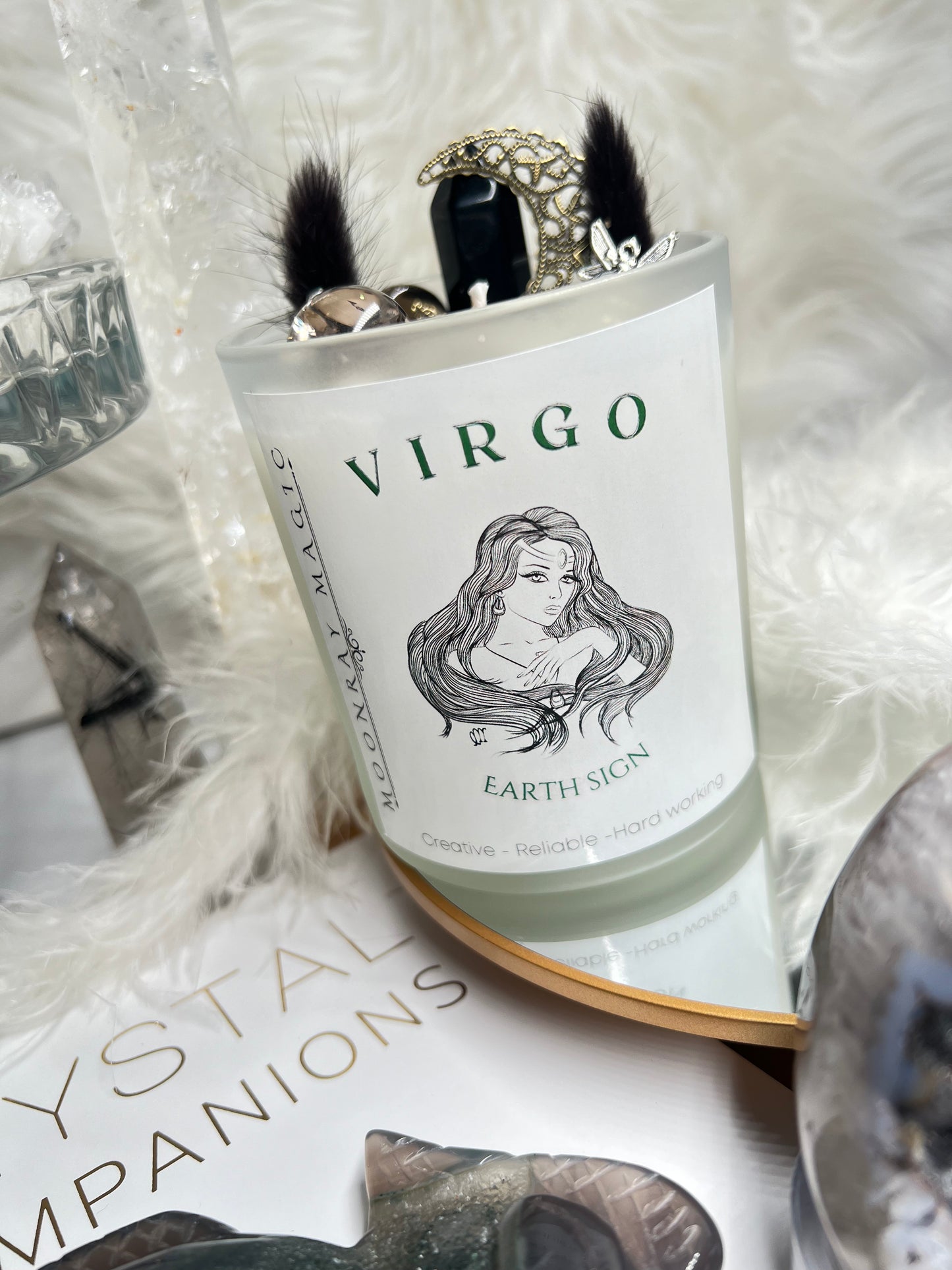 Virgo crystal candle