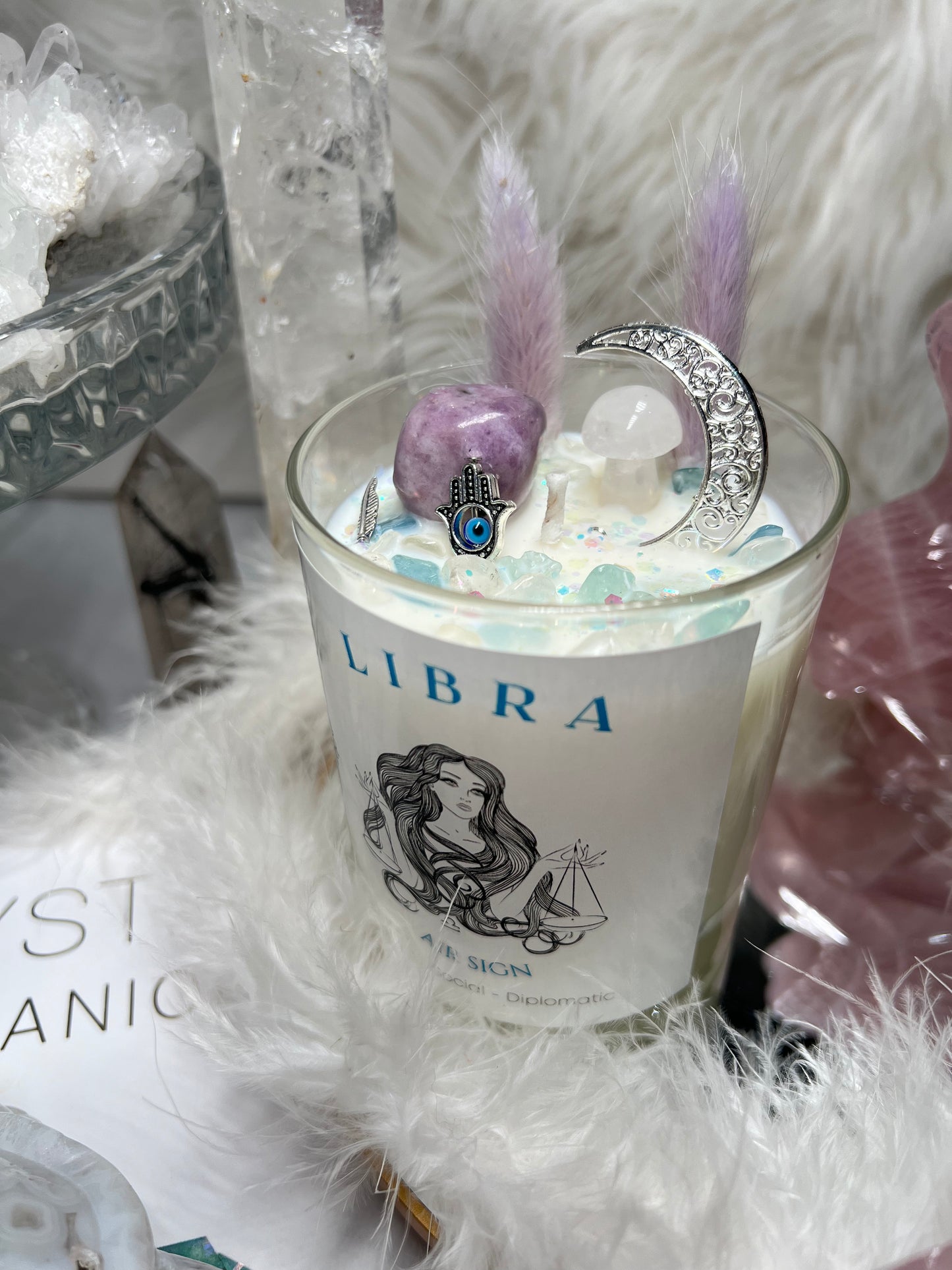 Libra crystal candle