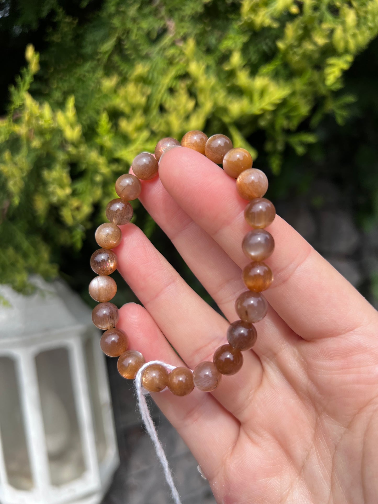 Golden Moonstone Crystal beaded bracelet (High quality) - 8.3mm