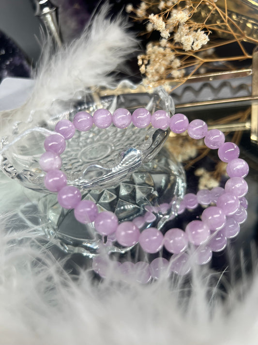 Kunzite beaded bracelet 8mm