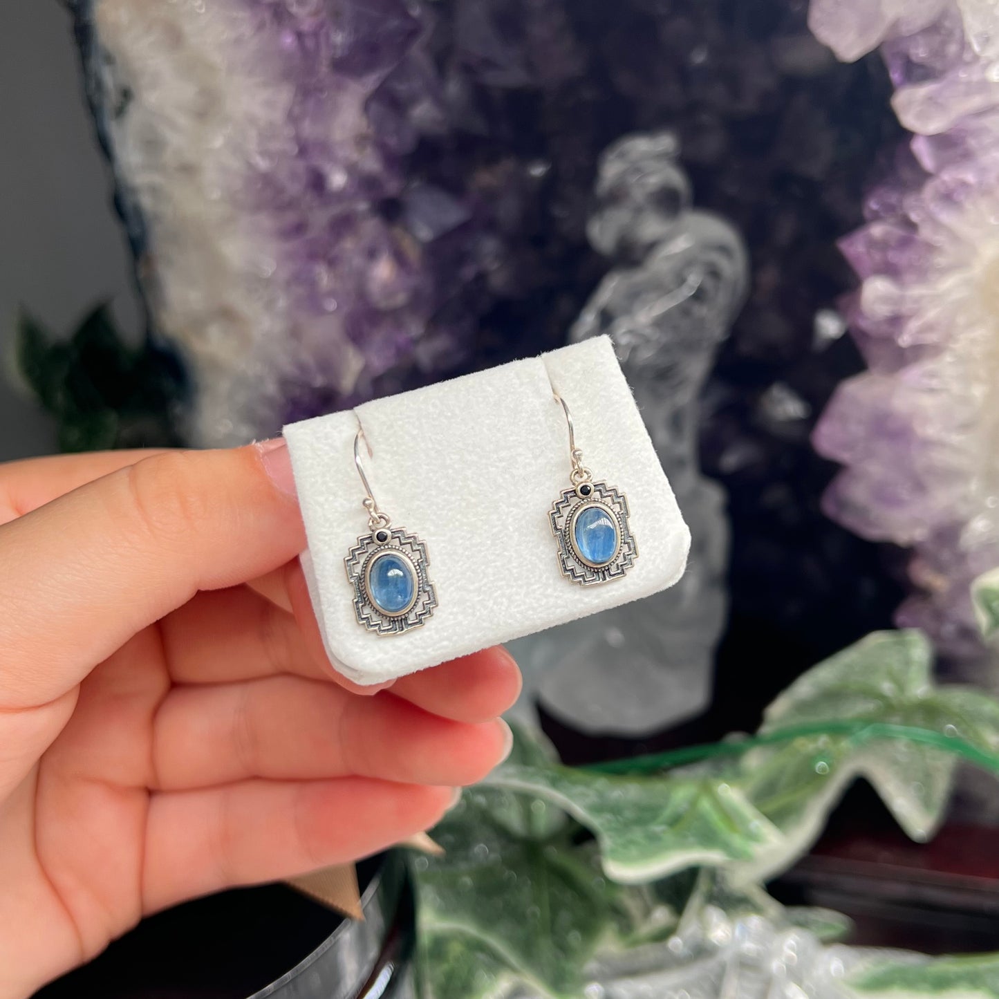 Aquamarine 925silver dangle earrings