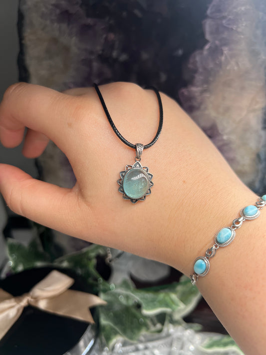 Aquamarine 925silver pendant