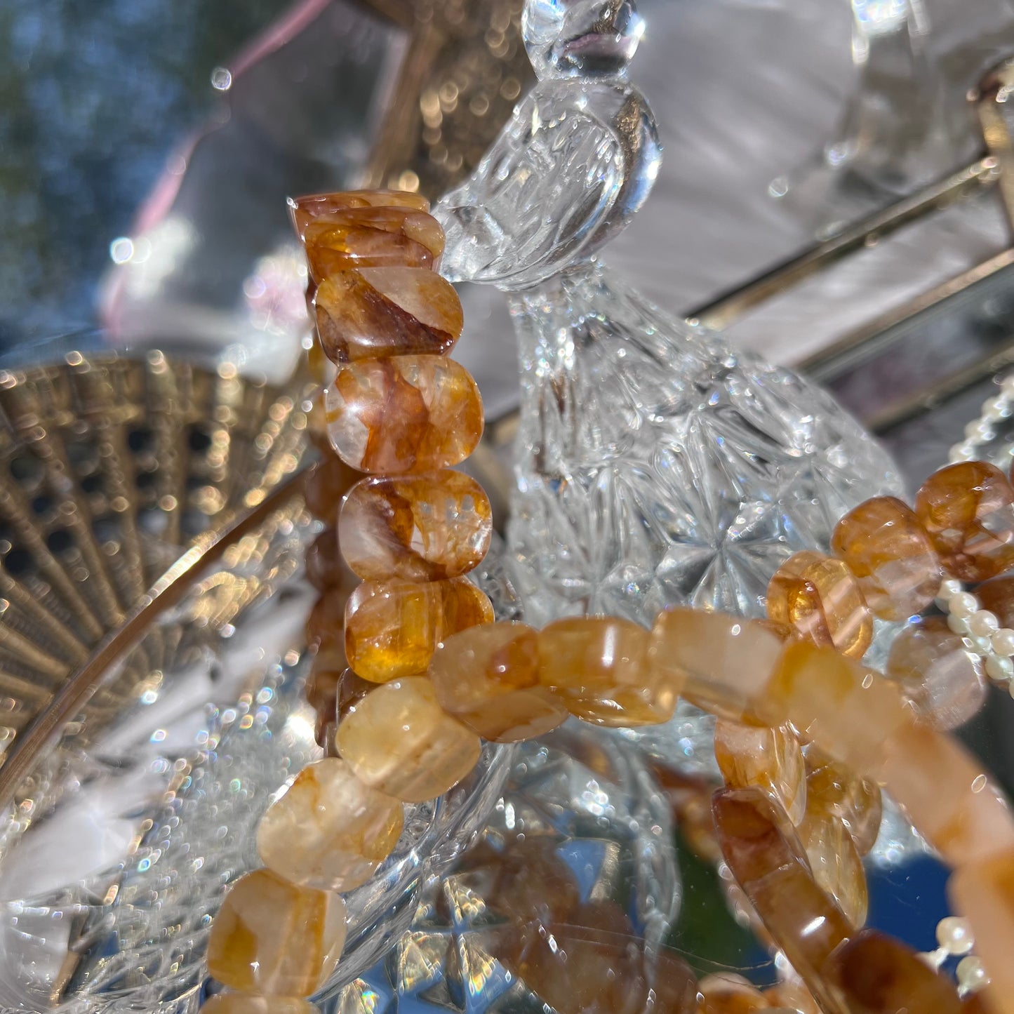 Golden Healer stretchy bangle design beaded bracelet high- 15mm
