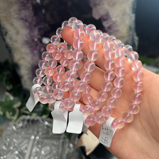 Rose quartz 9mm bracelet