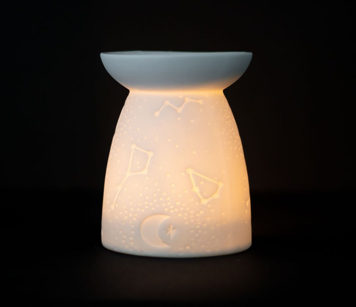 White ceramic star constellation burner