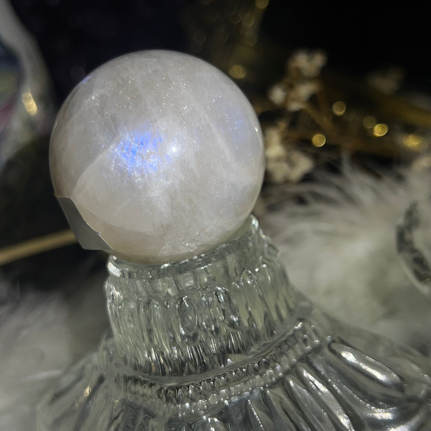 Belemorite moonstone sunstone sphere #A