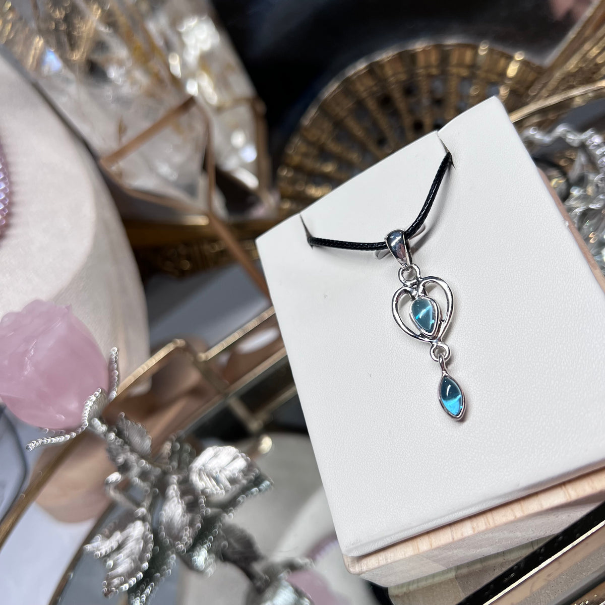 Swiss Blue Topaz pendant - 925 silver