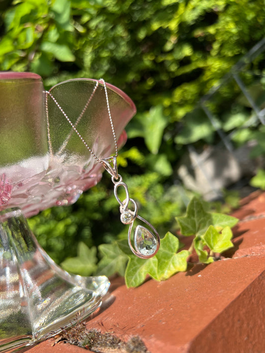 Amegreen 925silver teardrop design pendant