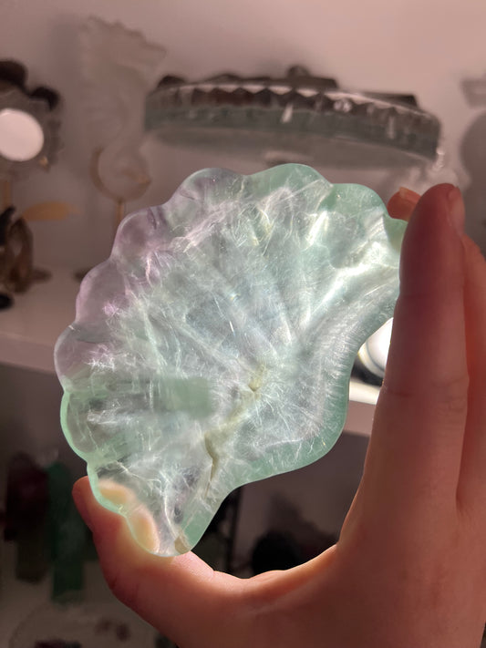 Fluorite shell dish