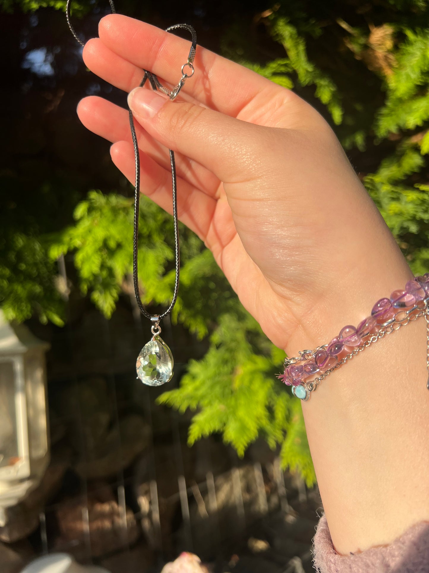 Prasiolite pendant 925s