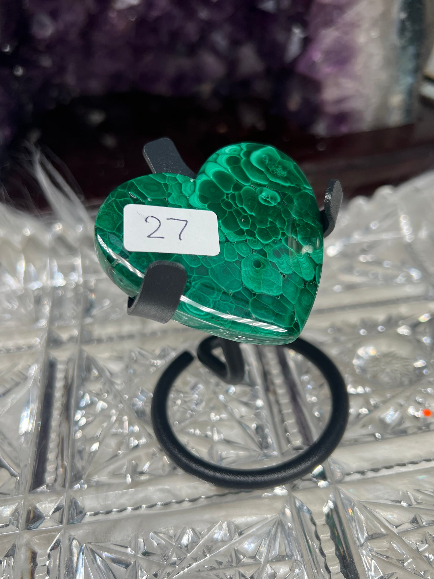 Malachite heart carving c