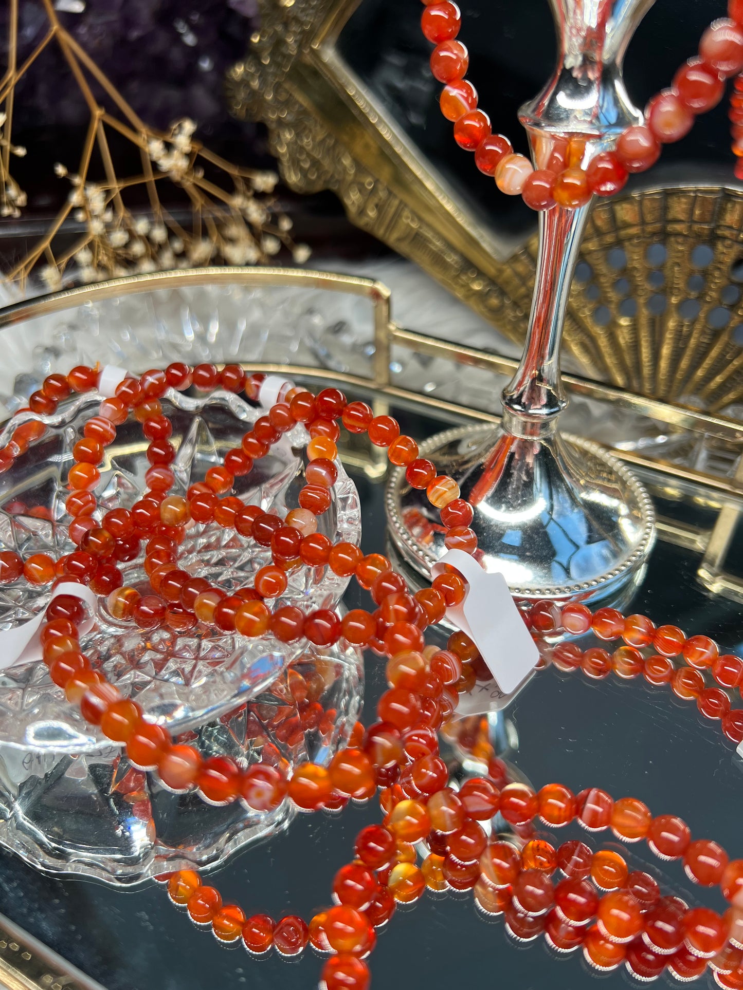 Banded carnelian bracelet