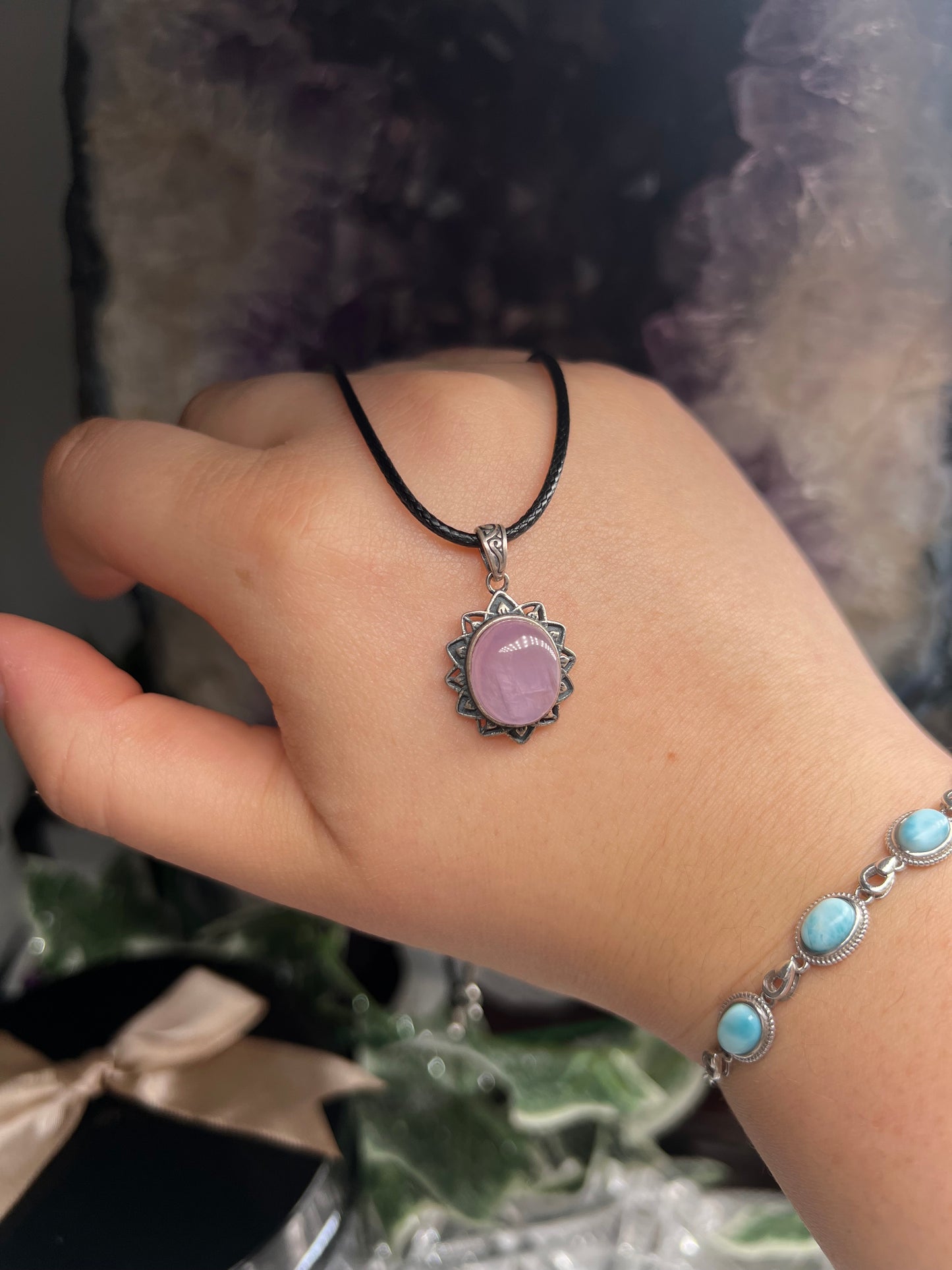 Kunzite 925silver pendant