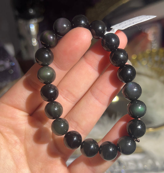 Rainbow obsidian 8mm bracelet