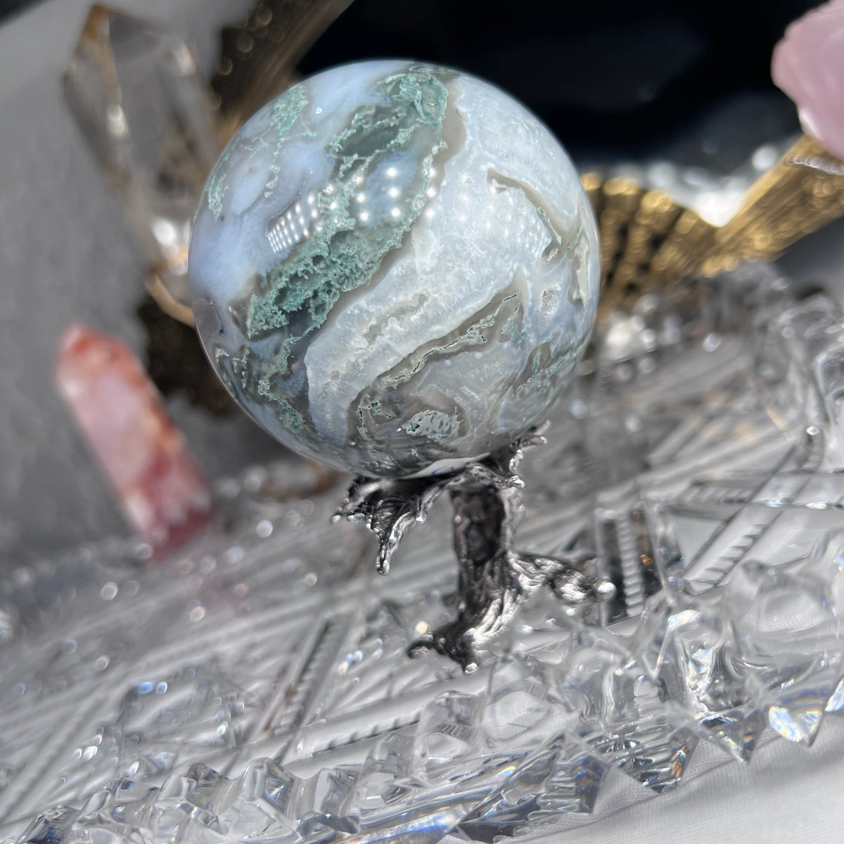 Moss Agate sphere