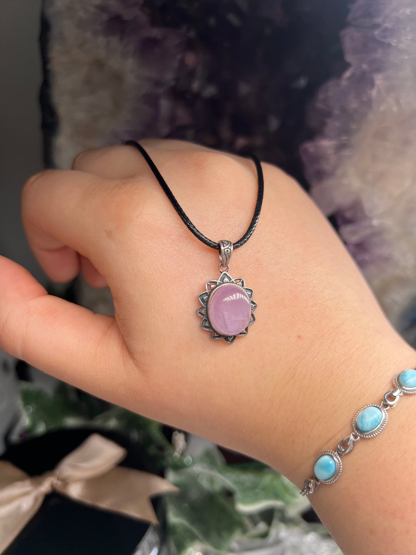 Kunzite 925silver pendant