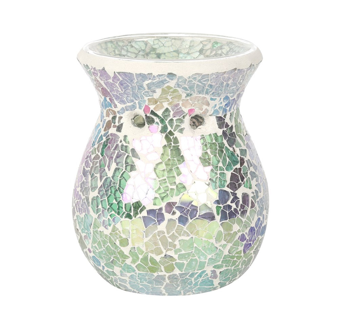 Light blue small iridescent crackle burner