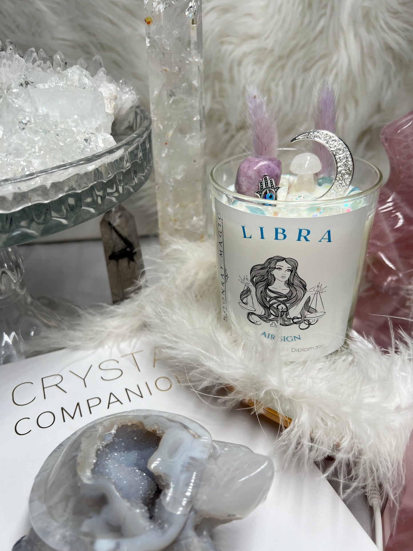 Libra crystal candle