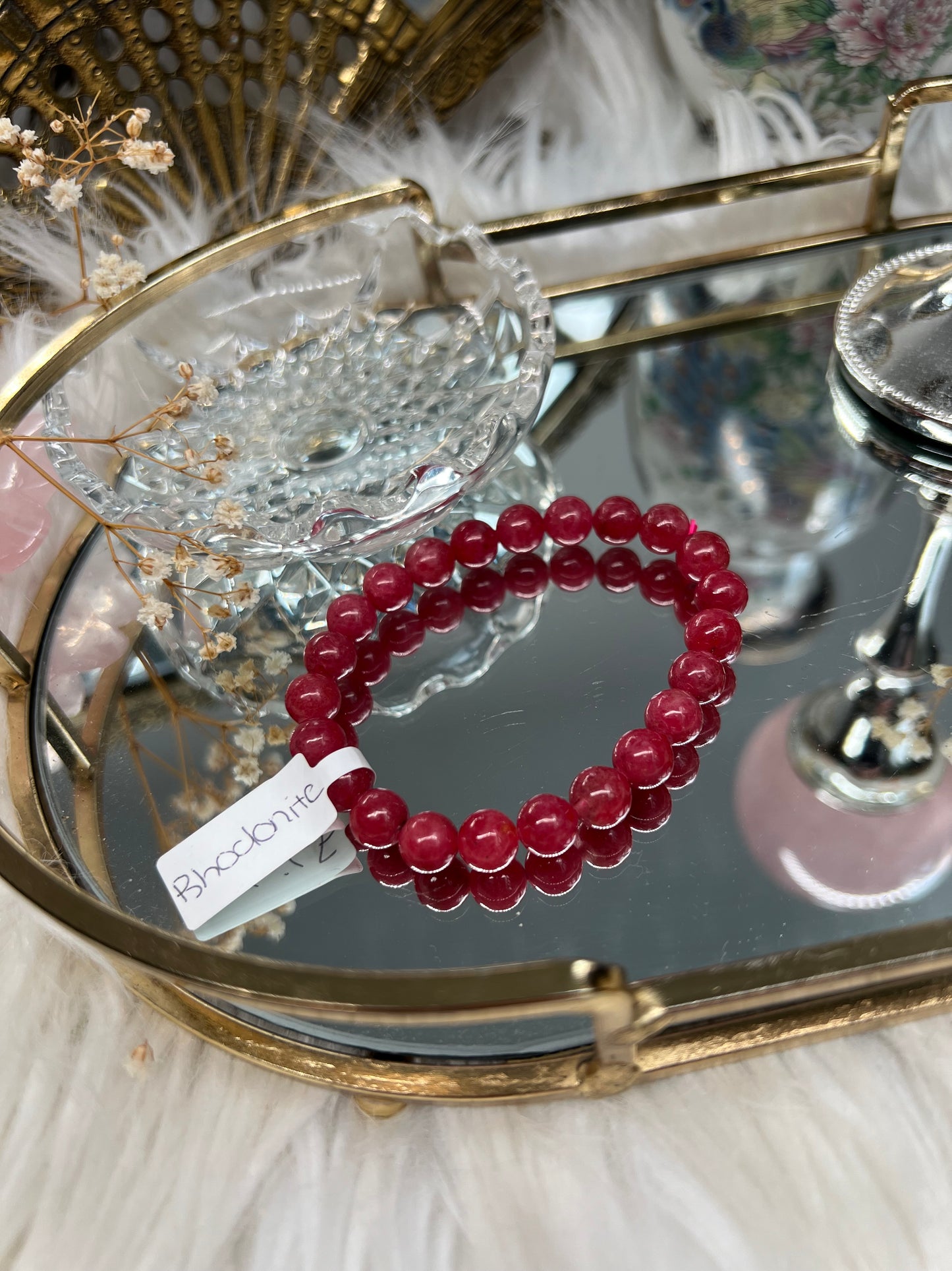 Rhodonite high quality beaded bracelet