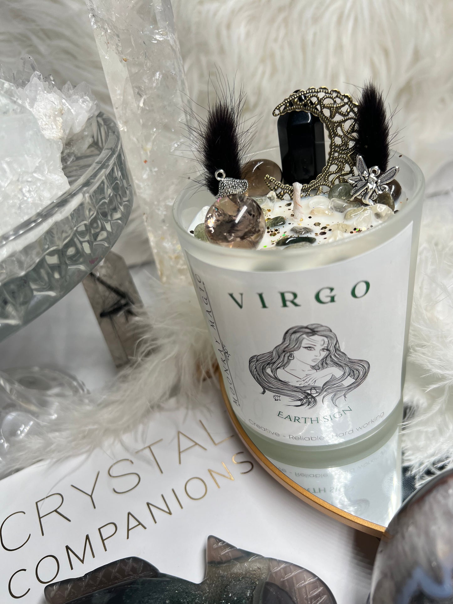 Virgo crystal candle