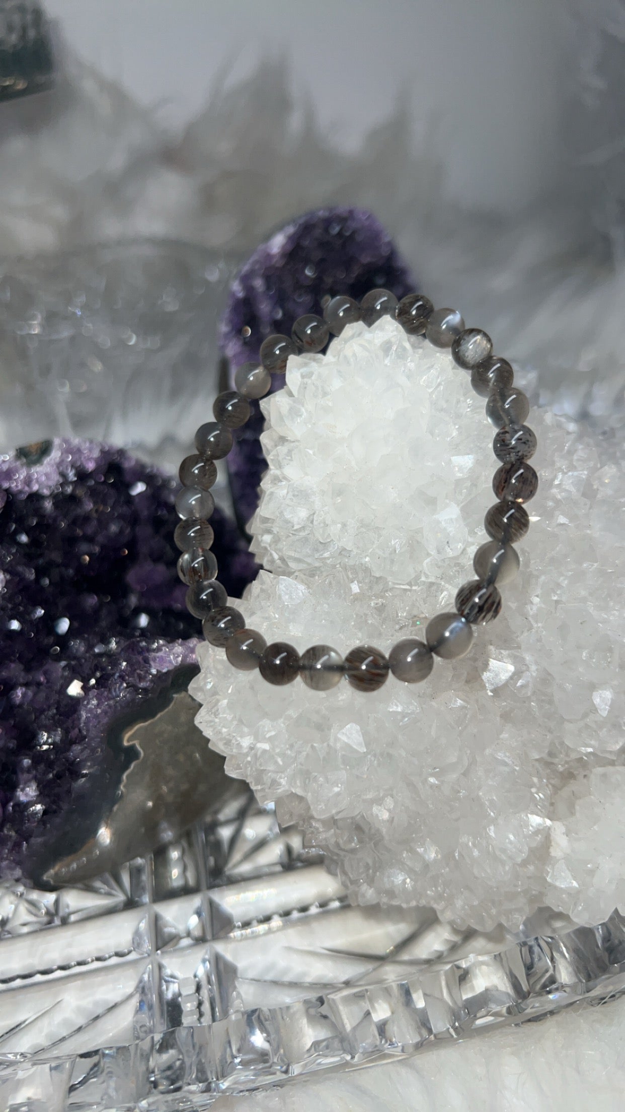 Black moonstone 6.8mm bracelet