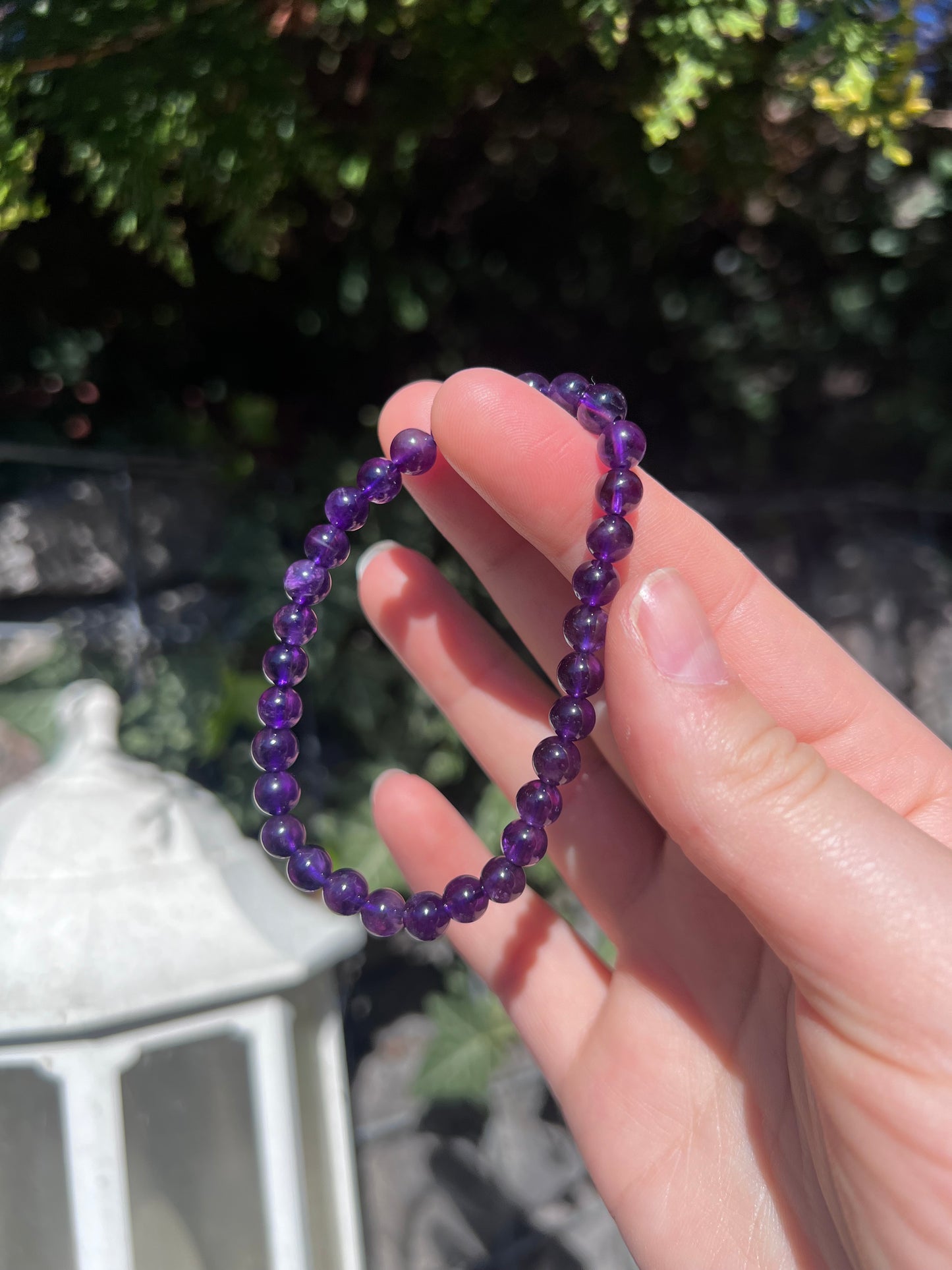 Uruguay Amethyst beaded bracelet - 6mm