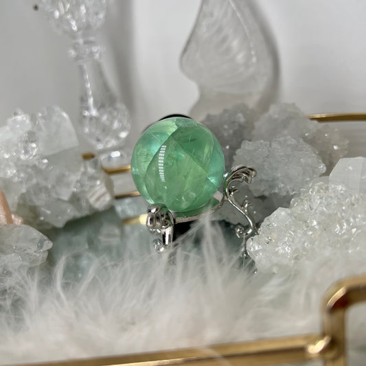 Green rainbow fluorite sphere *B