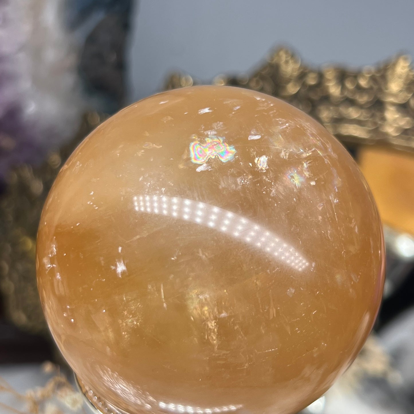 Honey calcite sphere A