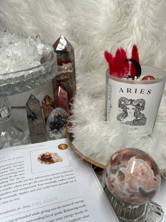 Aries Crystal candle