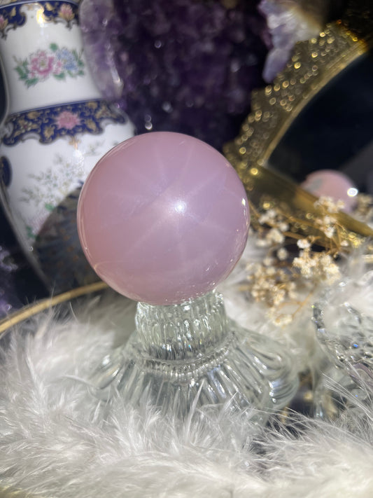 Star rose quartz sphere #A