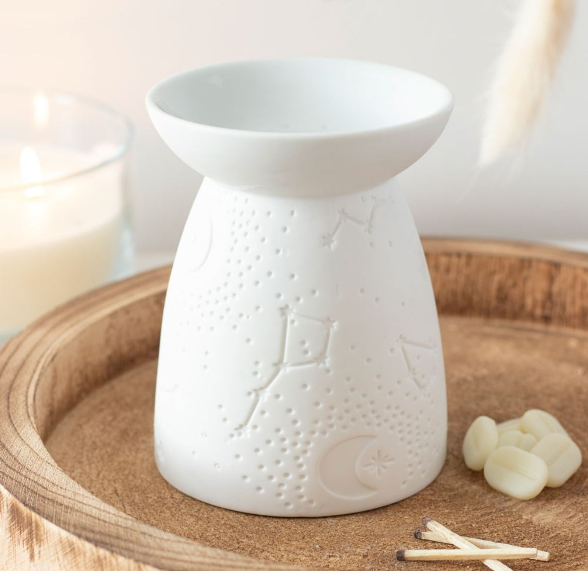 White ceramic star constellation burner