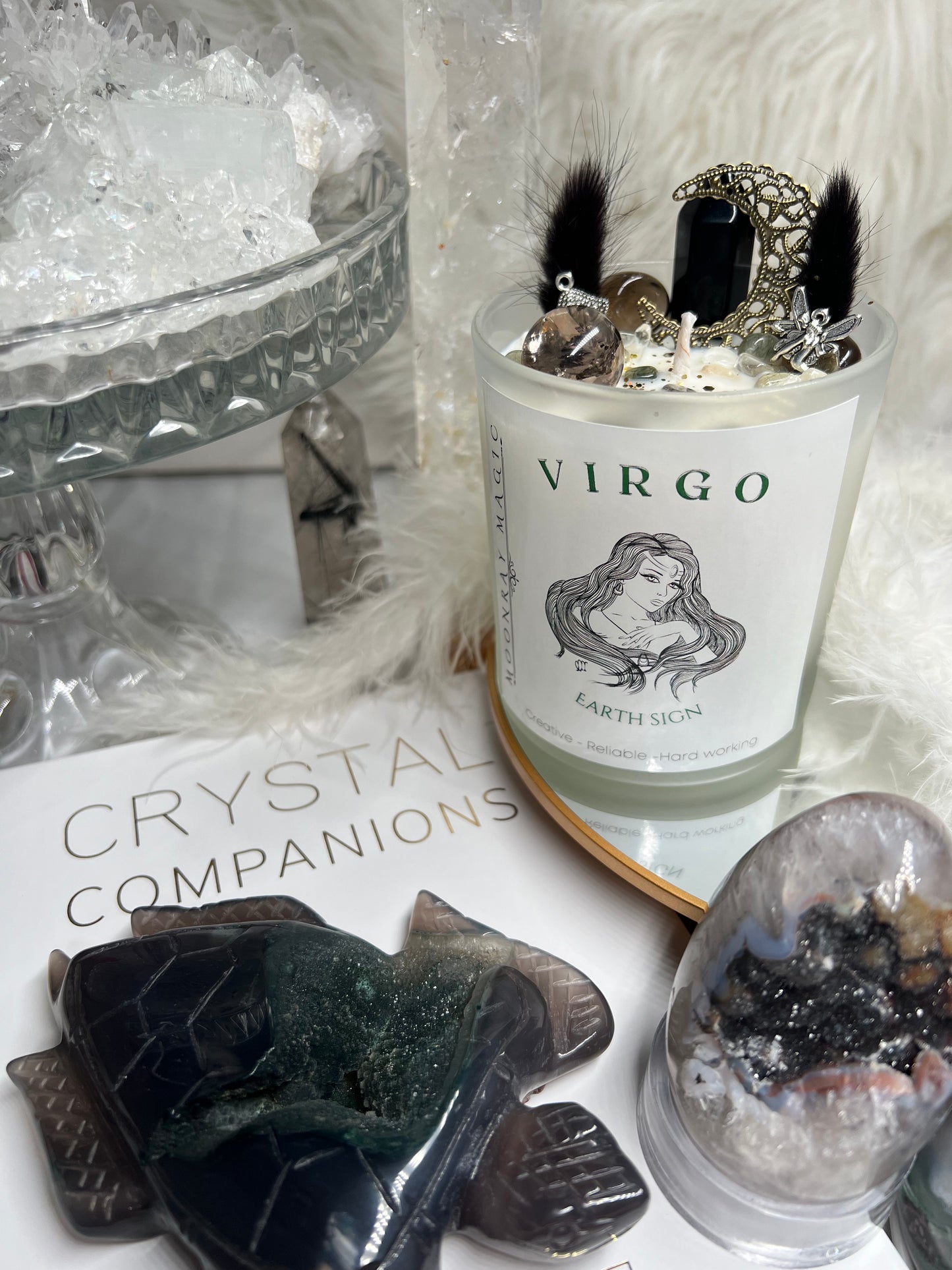 Virgo crystal candle