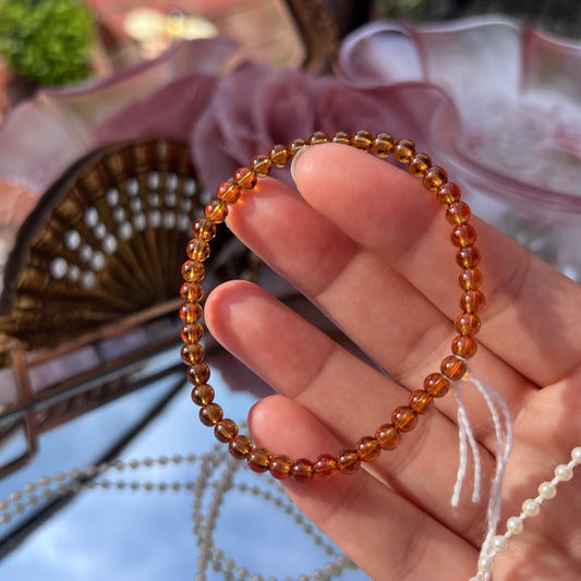 Tangerine Garnet Rare crystal beaded bracelet - 4.4mm