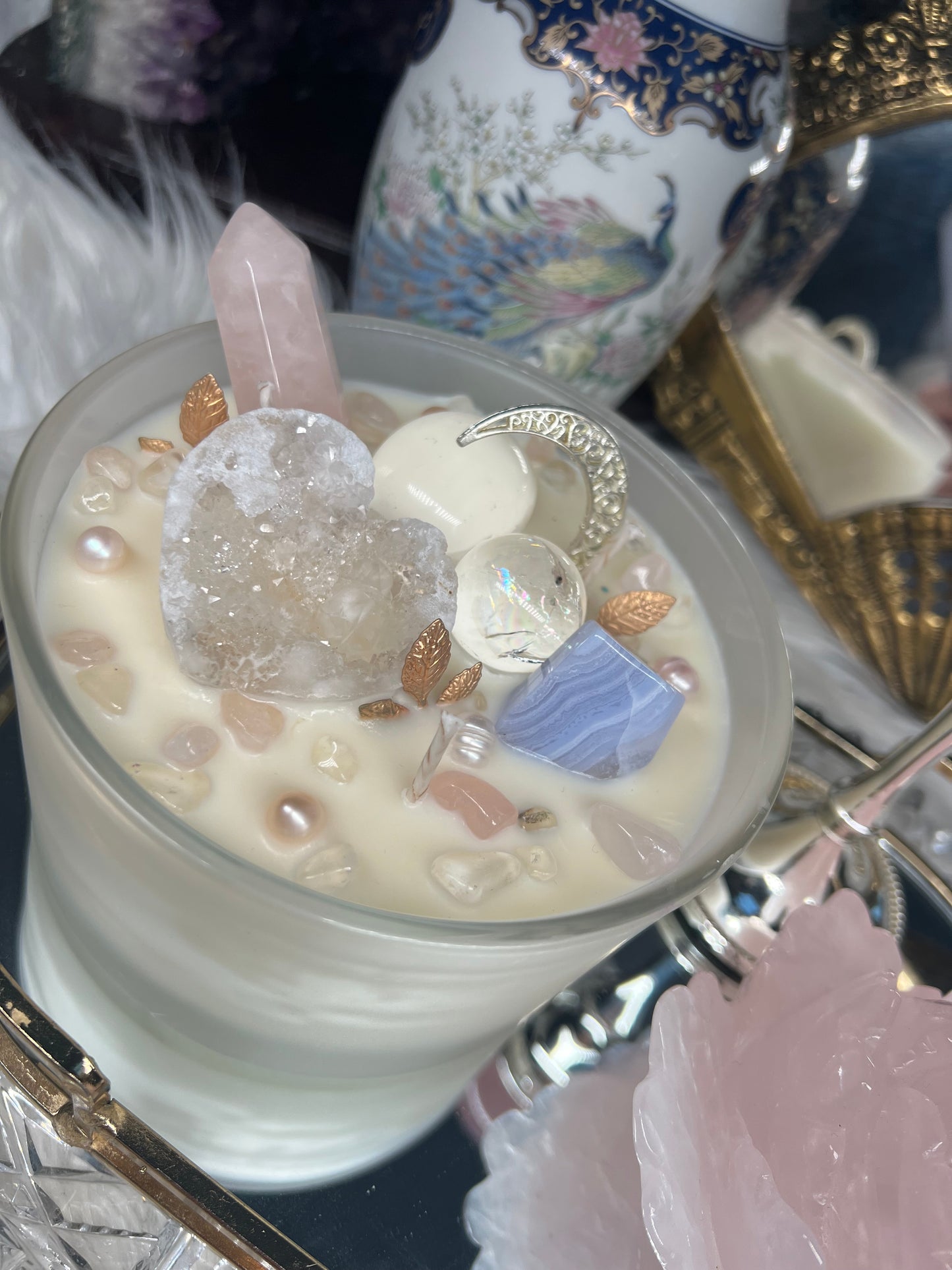 Vanilla scented crystal candle