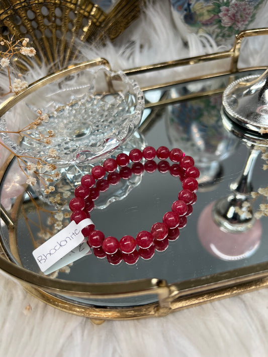 Rhodonite high quality beaded bracelet