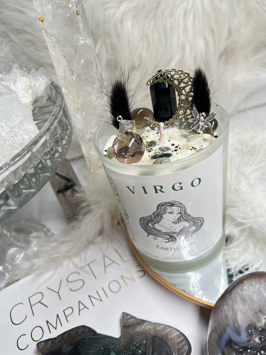 Virgo crystal candle