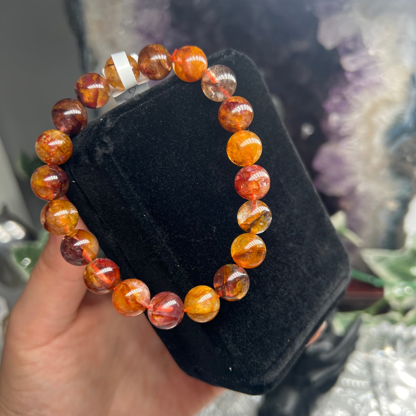 Fire quartz golden healer beaded bracelet 10mm