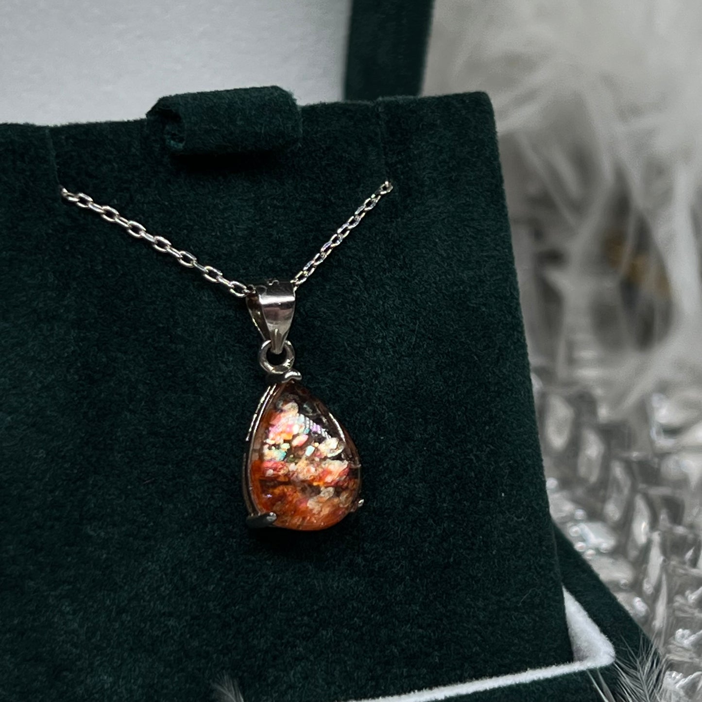 Sunstone 925silver teardrop pendant