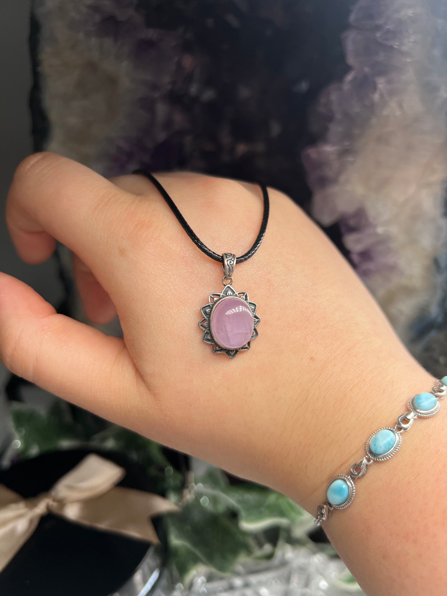 Kunzite 925silver pendant