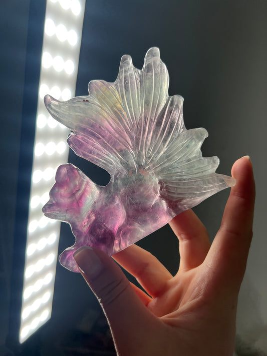 Fluorite nine tail fox carving No2