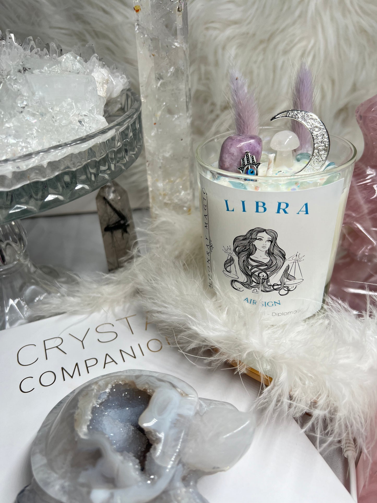 Libra crystal candle